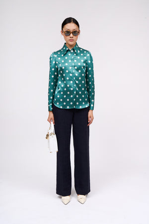 Polka dot silk shirt