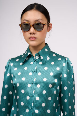 Polka dot silk shirt