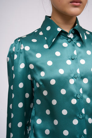 Polka dot silk shirt