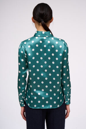 Polka dot silk shirt