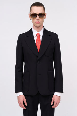 Jacket in virgin wool gabardine