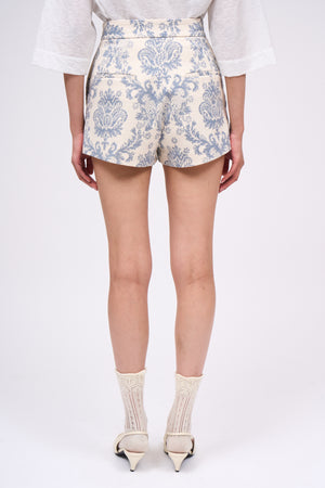 Short en canvas de coton imprimé floral