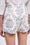 Floral print cotton canvas shorts