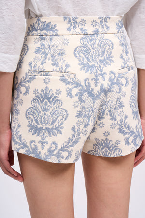 Short en canvas de coton imprimé floral