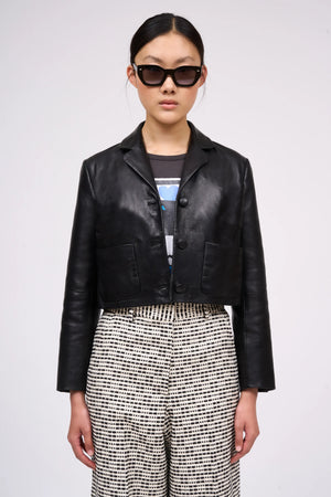 Short lambskin jacket