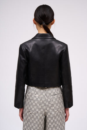 Short lambskin jacket