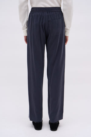 Wide cupro twill pants