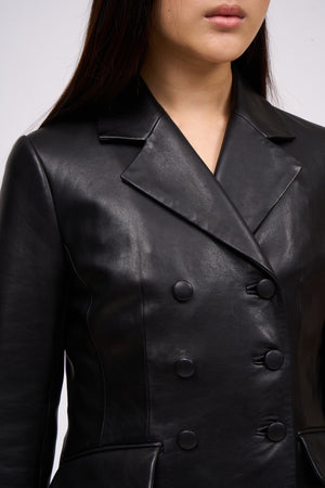 Fitted jacket in dipped lambskin