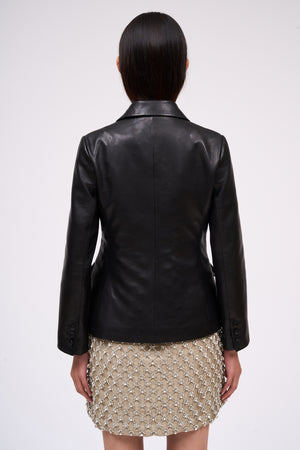 Fitted jacket in dipped lambskin