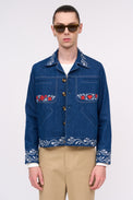 Embroidered cotton jacket and embroideries