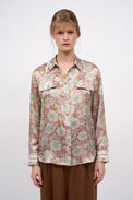 Chemise manche longue en soie imprimée