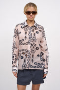 Chemise en coton Imprimé motifs floraux et arabesques