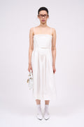 Robe bustier longueur midi en popeline de coton