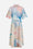 Loose printed ramie shirt dress