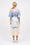 Loose printed ramie shirt dress