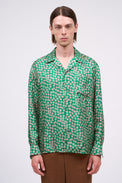 Daisy print silk twill shirt