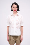 Embroidered cotton poplin shirt