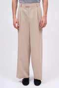 Pantalon loose à pinces en laine vierge