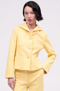 Short jacket with sailor collar in interlock