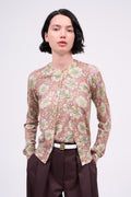 Cardigan en cachemire et soie imprimée