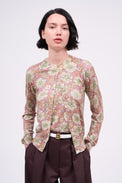 Cardigan en cachemire et soie imprimée