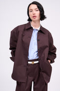 Oversized cotton twill overshirt