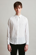 Cotton poplin shirt embroidered with small flowers