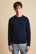 Round-neck cashmere and wool sweater