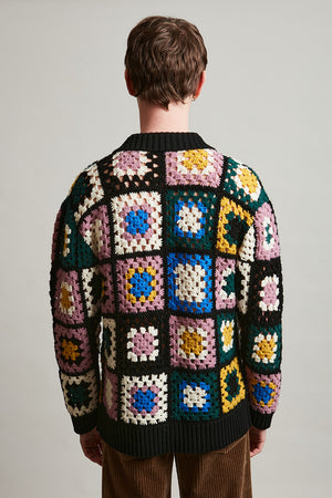 Floral crochet loose cardigan