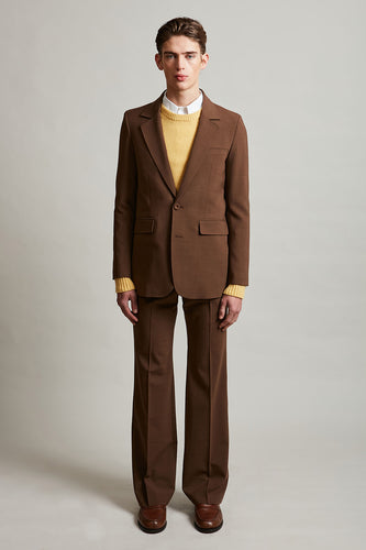 Fitted suit jacket in tropical virgin wool