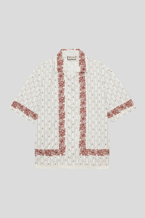 Chemise en coton jacquard et broderie