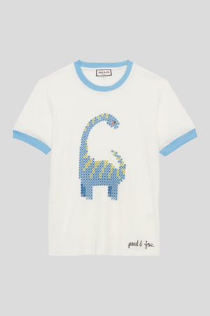 Cotton T-shirt with dinosaur pattern