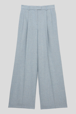 Loose-fitting checked wool pants