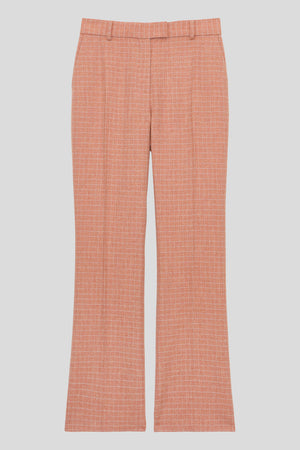 Straight-leg pants in checked wool