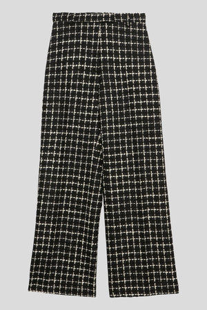 Straight-legged checked tweed pants