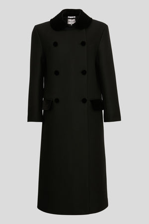 Long oversized coat in wool and cashmere