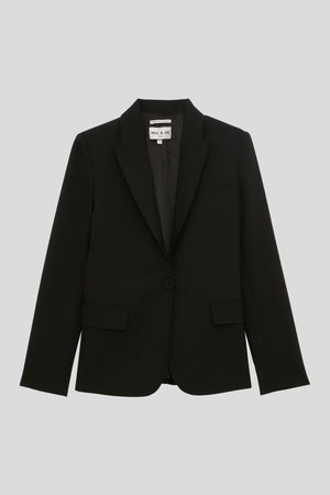 Timeless tailored wool cloth fitted blazer