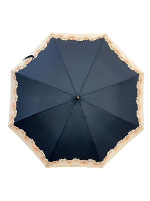 Navy umbrella with Chrysanthemum print