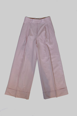 Wide-leg trousers with a large cuff