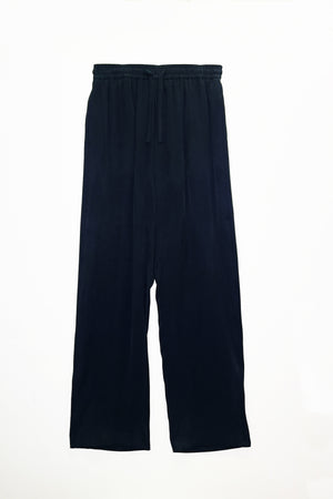 Wide cupro twill pants