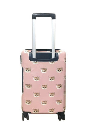 Pink suitcase with Nounette pattern