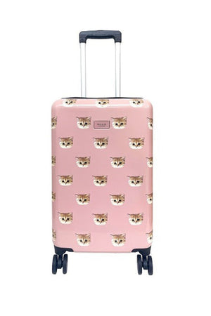 Pink suitcase with Nounette pattern
