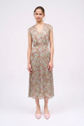 Robe longue en soie imprimée