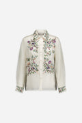 Chemise brodée à la main sur organza de soie
