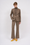 Striped wool twill tapered trousers