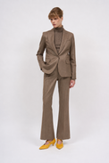 Pantalon fuselé en twill de laine rayé