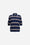 Polo en maille merinos à rayures tricolore