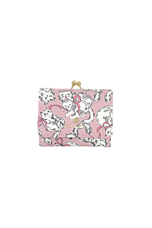 Small pink cat pattern coin purse