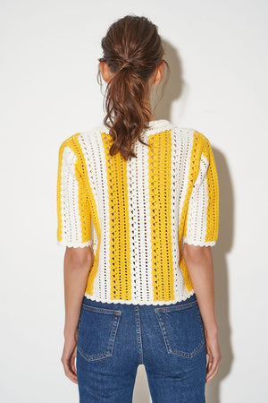 Cropped straight-cut knitted cardigan