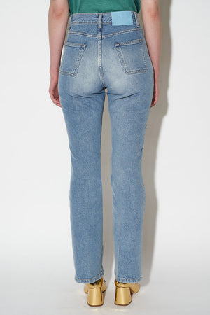 Jean taille haute intemporel coupe droite dos - jeans